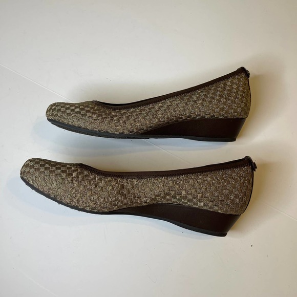 Nurture Metallic Bronze Basketweave Slip On Flats Shoes, 7.5M - Picture 5 of 8